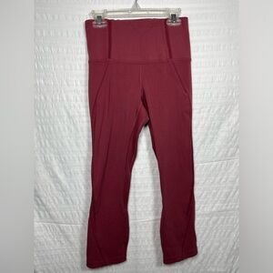 Lululemon Maroon High Rise Cropped Mesh Leggings Size 4